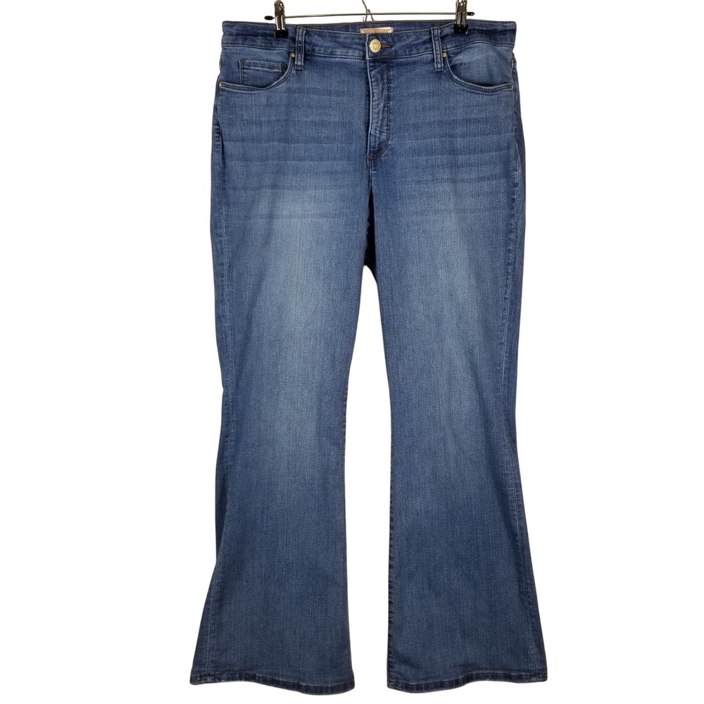 Kut from‎ the Kloth Women 16 Blue Flare Leg Jeans Medium Wash Stretch Denim